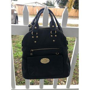 Emma Fox black  leather tote/crossbody Bag